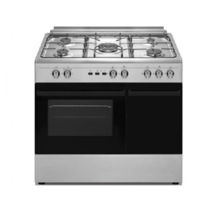 Beko 4G+1 Wok 90 x 60 Silver Cooker with Gas Oven | BGGS 900
