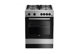 Beko 4 Burner 60 x 60 Gas Cooker Silver with Inox Hob| FSGT62111GS