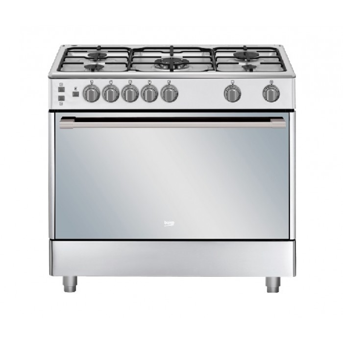 Beko 4G+1 Wok 90 x 60 Silver Cooker with Gas Oven | GG 15110 DS