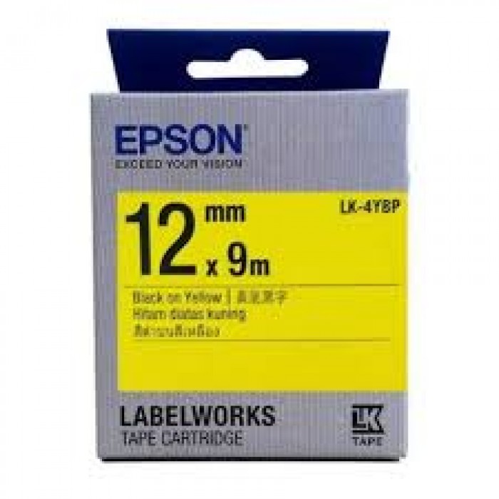 Epson Tape LC-4YBP9 12mm (Black On Yellow Tape)